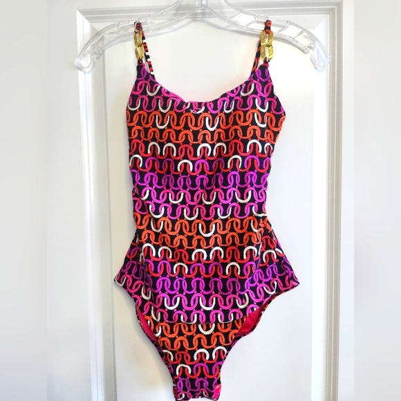 Trina Turk Standard Echo Chain One Piece Swimsuit Size 2 - Picture 1 of 5